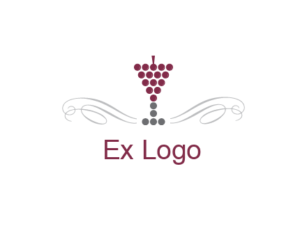 dotted wine glass with ornaments logo