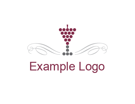 dotted wine glass with ornaments logo