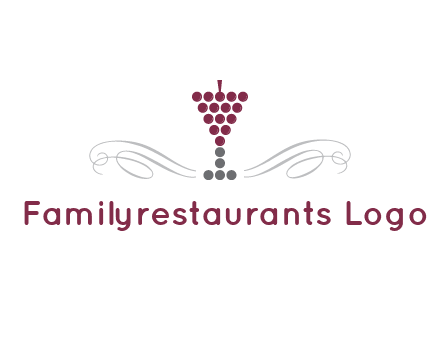 dotted wine glass with ornaments logo