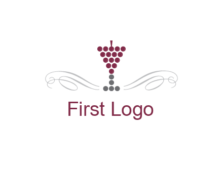 dotted wine glass with ornaments logo