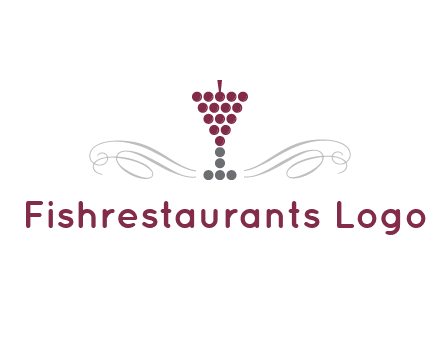 dotted wine glass with ornaments logo