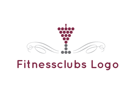 dotted wine glass with ornaments logo