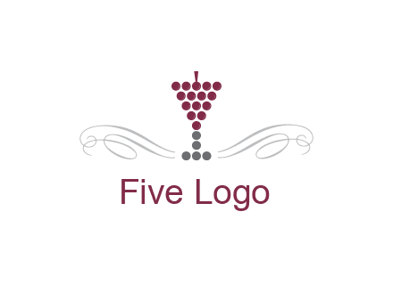 dotted wine glass with ornaments logo