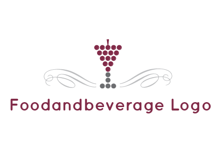 dotted wine glass with ornaments logo