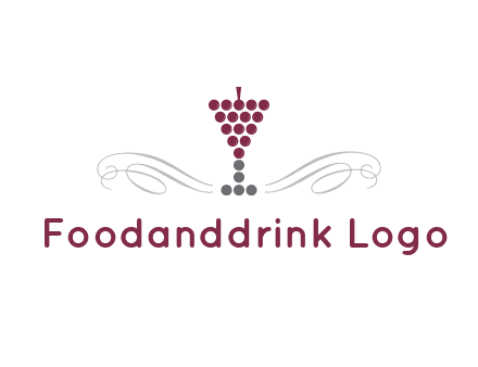 dotted wine glass with ornaments logo