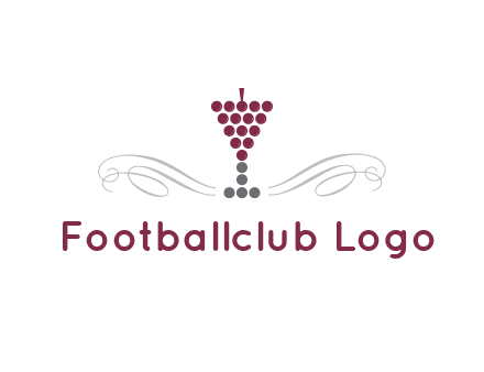 dotted wine glass with ornaments logo