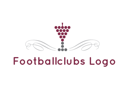 dotted wine glass with ornaments logo