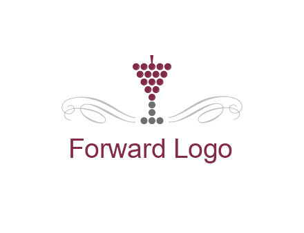 dotted wine glass with ornaments logo