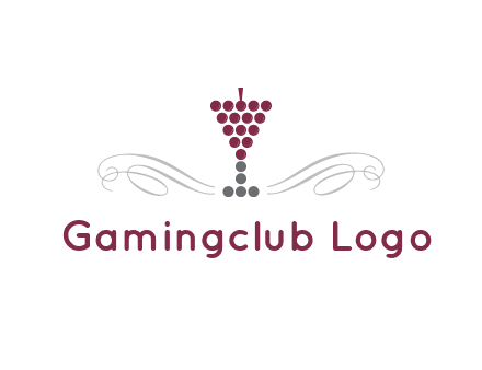 dotted wine glass with ornaments logo