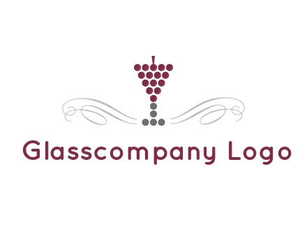 dotted wine glass with ornaments logo