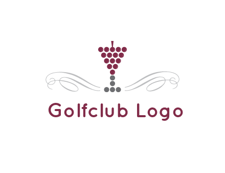 dotted wine glass with ornaments logo