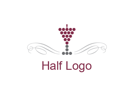 dotted wine glass with ornaments logo