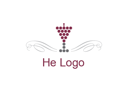 dotted wine glass with ornaments logo