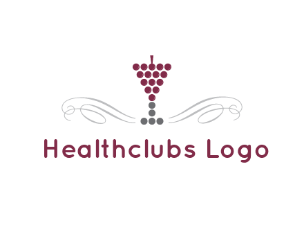 dotted wine glass with ornaments logo