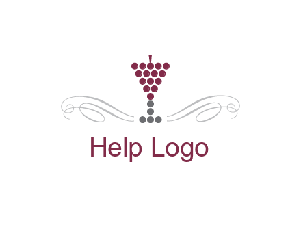 dotted wine glass with ornaments logo