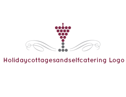 dotted wine glass with ornaments logo