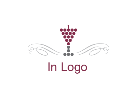 dotted wine glass with ornaments logo