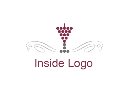 dotted wine glass with ornaments logo