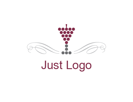 dotted wine glass with ornaments logo