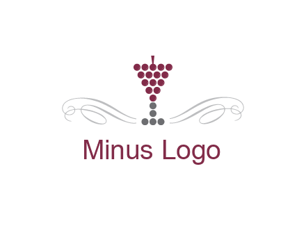 dotted wine glass with ornaments logo