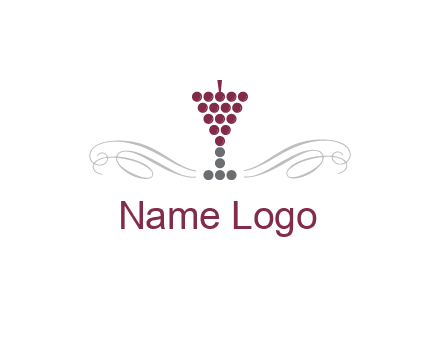 dotted wine glass with ornaments logo