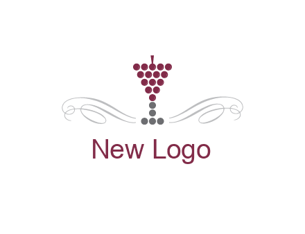 dotted wine glass with ornaments logo