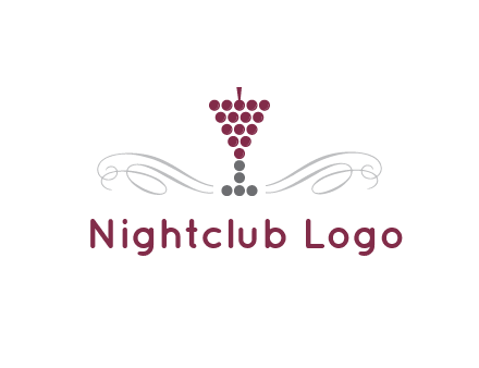 dotted wine glass with ornaments logo