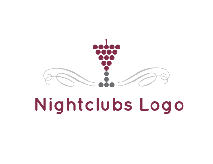 dotted wine glass with ornaments logo
