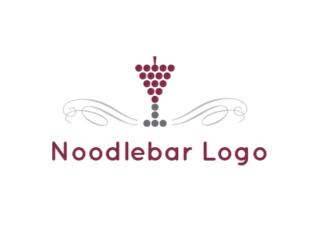dotted wine glass with ornaments logo