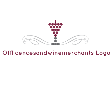 dotted wine glass with ornaments logo