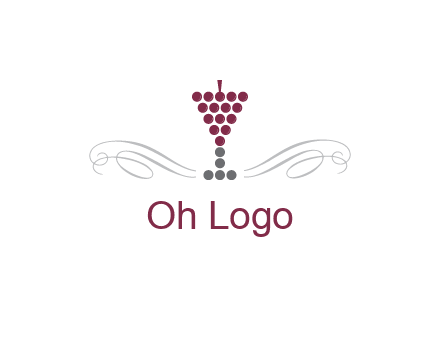 dotted wine glass with ornaments logo