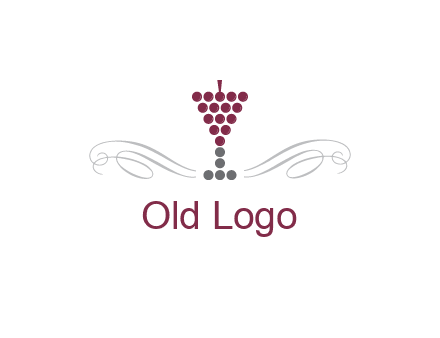 dotted wine glass with ornaments logo
