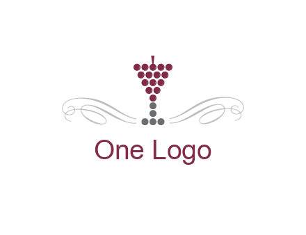 dotted wine glass with ornaments logo