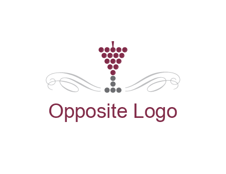 dotted wine glass with ornaments logo