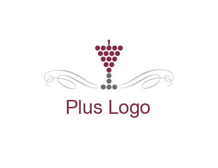 dotted wine glass with ornaments logo