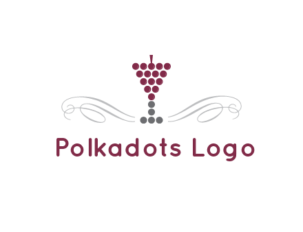 dotted wine glass with ornaments logo