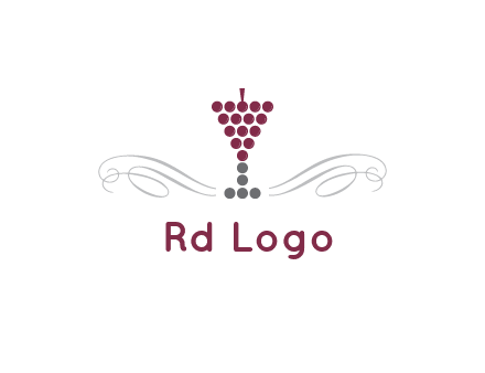 dotted wine glass with ornaments logo