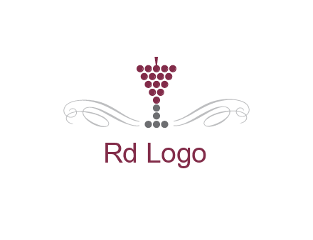 dotted wine glass with ornaments logo