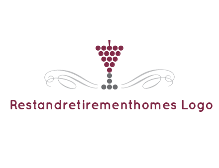 dotted wine glass with ornaments logo