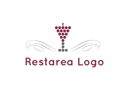dotted wine glass with ornaments logo