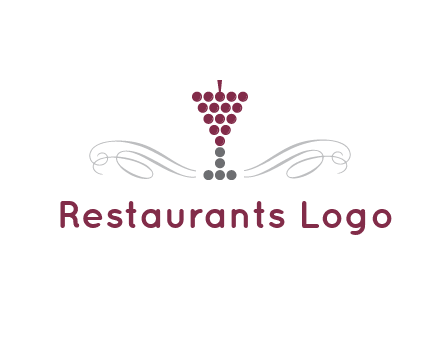 dotted wine glass with ornaments logo
