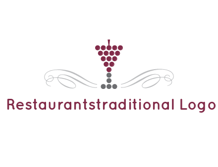 dotted wine glass with ornaments logo