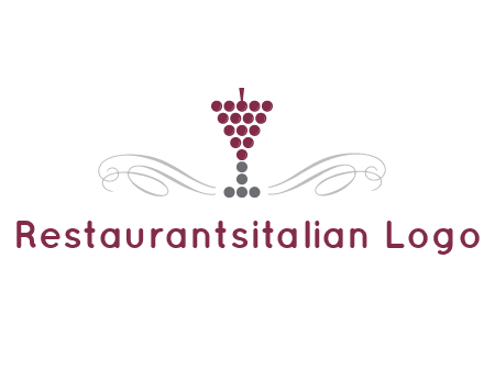 dotted wine glass with ornaments logo