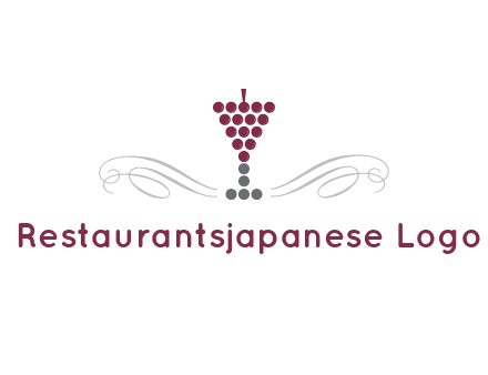 dotted wine glass with ornaments logo