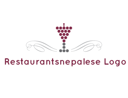 dotted wine glass with ornaments logo
