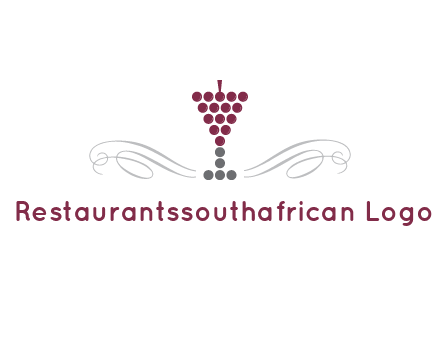 dotted wine glass with ornaments logo