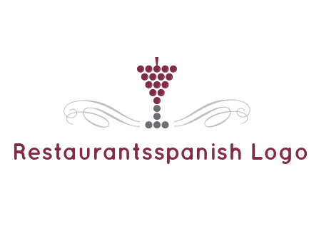 dotted wine glass with ornaments logo