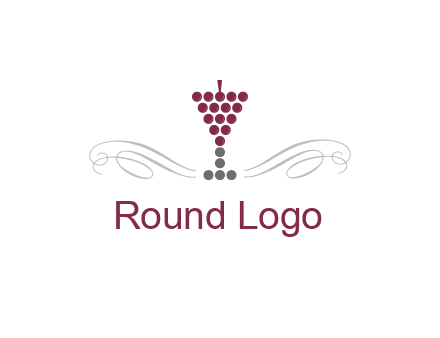 dotted wine glass with ornaments logo