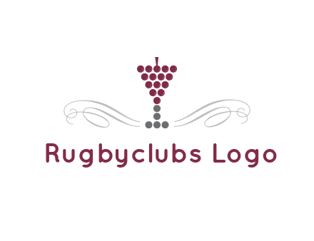 dotted wine glass with ornaments logo