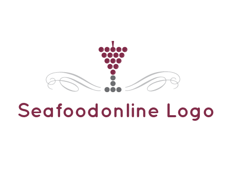 dotted wine glass with ornaments logo
